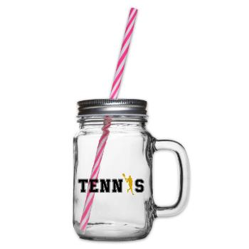 tennis - Glass jar with handle and screw cap - clear - Right