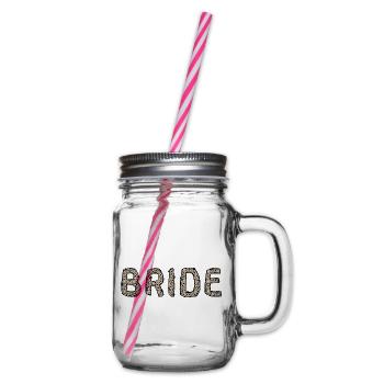 Braut, Junggesellinnenabschied, Leo, JGA - Henkelglas mit Schraubdeckel - Klar - Rechts