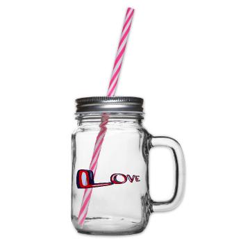 Liebe Neon Handschrift - Henkelglas mit Schraubdeckel - Klar - Rechts