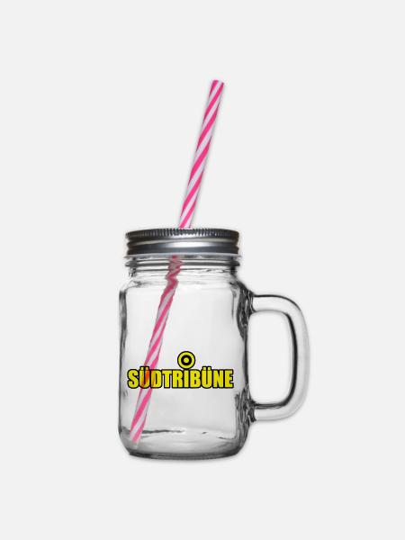 Südtribüne Dortmund - Henkelglas mit Schraubdeckel - Klar