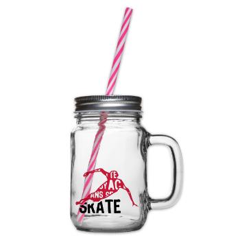 Eisschnelllauf Skating Text 204 Wörter - Henkelglas mit Schraubdeckel - Klar - Rechts