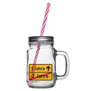 ortsschild_2__jahre__f3 - Henkelglas mit Schraubdeckel - Klar - Rechts