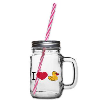 amour j'aime coeur canard grinçant canard caoutchouc canard de bain - Bocal à boisson - transparent - Droite