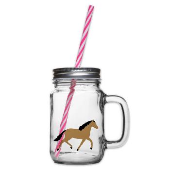 Pferd vektor - Henkelglas mit Schraubdeckel - Klar - Rechts