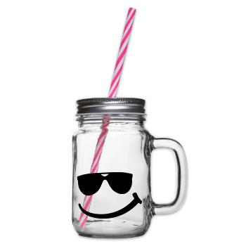 cool_smily_f1 - Henkelglas mit Schraubdeckel - Klar - Rechts