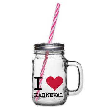 I Love Karneval - Henkelglas mit Schraubdeckel - Klar - Rechts