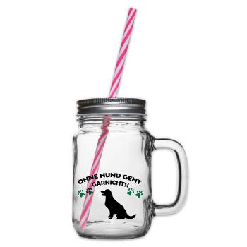 ohne_hund_geht_garnichts_02 - Henkelglas mit Schraubdeckel - Klar - Rechts
