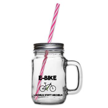 Ebike E-Bike Pedelec Geschenk Fahrrad eMTB - Henkelglas mit Schraubdeckel - Klar - Rechts