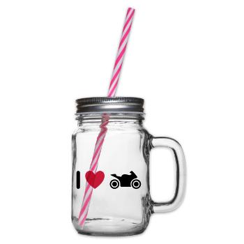 ★ Les couleurs de conception peuvent être modifiées ★ J'aime les motos - Bocal à boisson - transparent - Droite