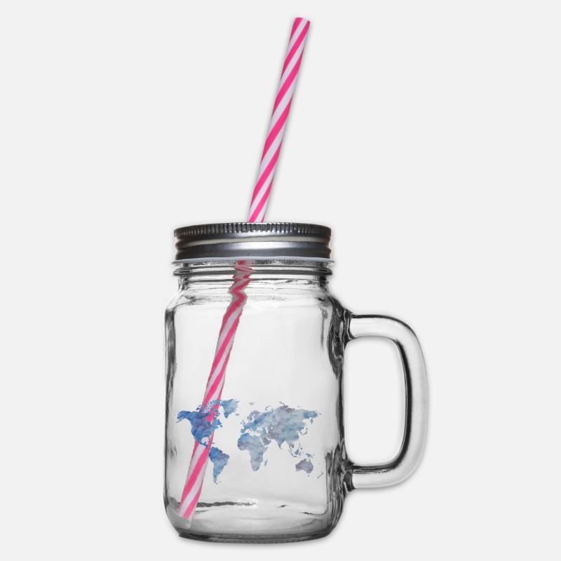 blueWorldmap - Bocal à boisson - transparent