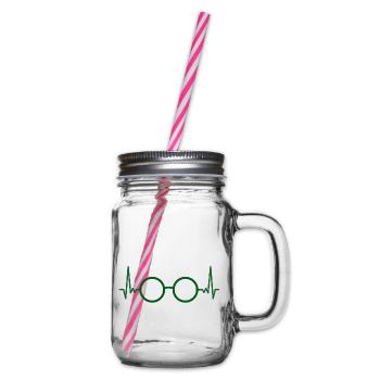 ECG Glasses Optician Gift Optometrist - Glass jar with handle and screw cap - clear - Right