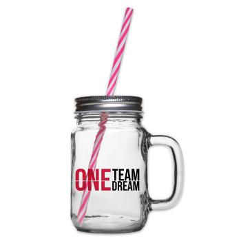 One Team Dream - Glass jar with handle and screw cap - clear - Right