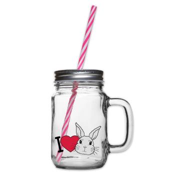 I love bunnys Logo - Henkelglas mit Schraubdeckel - Klar - Rechts