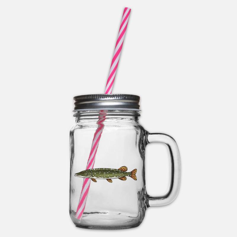 Conception de la pêche aux poissons prédateurs brochets - Bocal à boisson - transparent