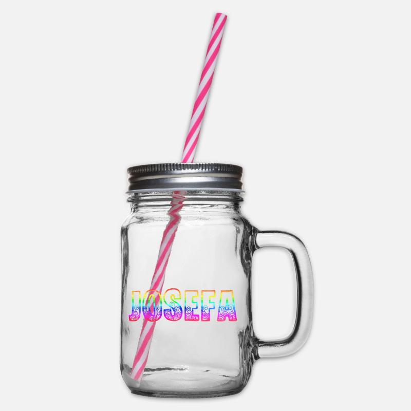 josefa rs regenbogen - Henkelglas mit Schraubdeckel - Klar