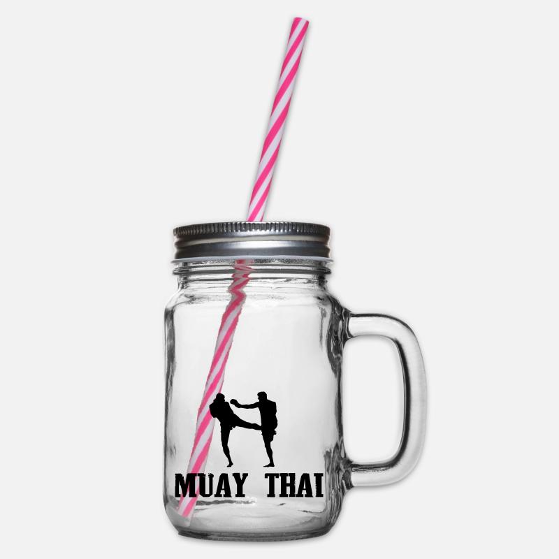 muay thai - Henkelglas mit Schraubdeckel - Klar