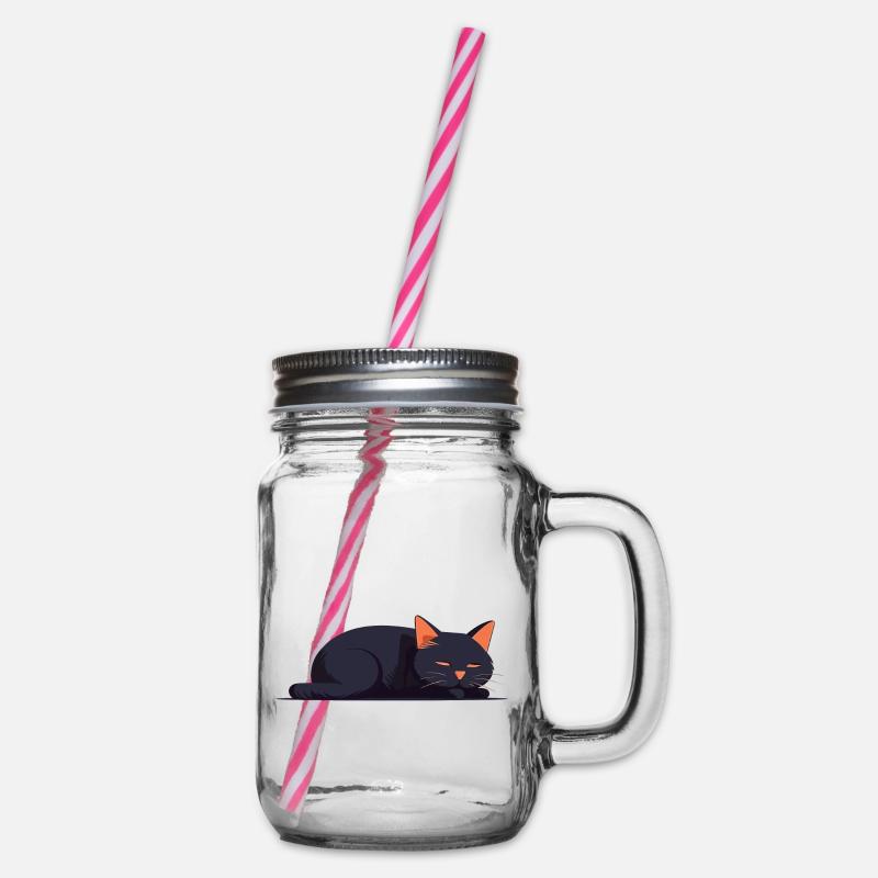 Chat dormeur - Bocal à boisson - transparent