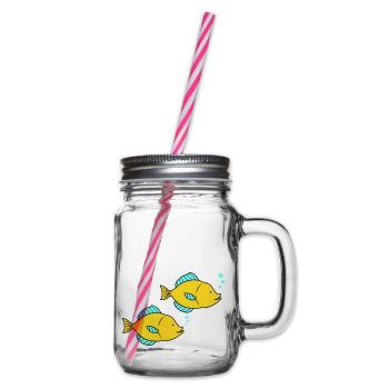 Pisces Comic - Glass jar with handle and screw cap - clear - Right