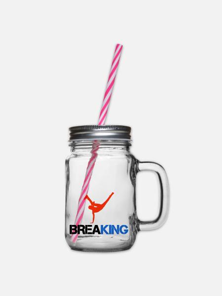 breakdance breaking - Henkelglas mit Schraubdeckel - Klar