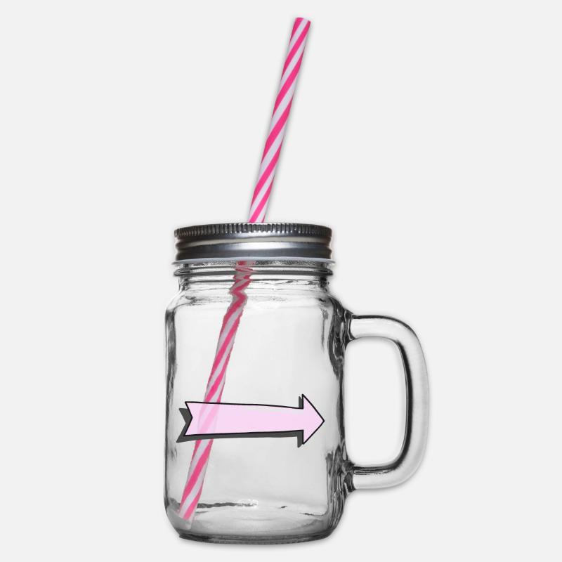 flèche rose avec ombre - Bocal à boisson - transparent
