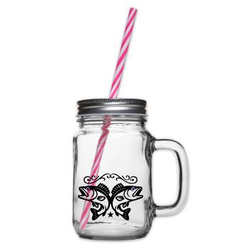 Pisces icon - Glass jar with handle and screw cap - clear - Right