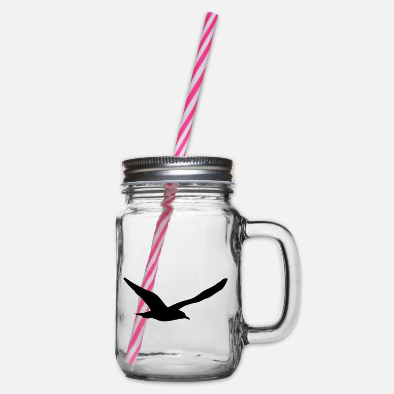 Möwe - Henkelglas mit Schraubdeckel - Klar