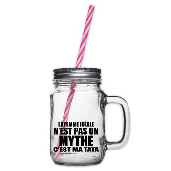 la femme idéale n'est pas un mythe c'est ma tata - Bocal à boisson - transparent - Droite