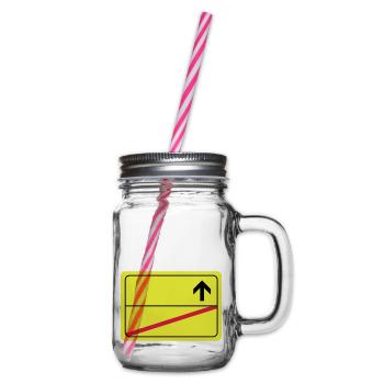 leeres Ortsschild - Glass jar with handle and screw cap - clear - Right