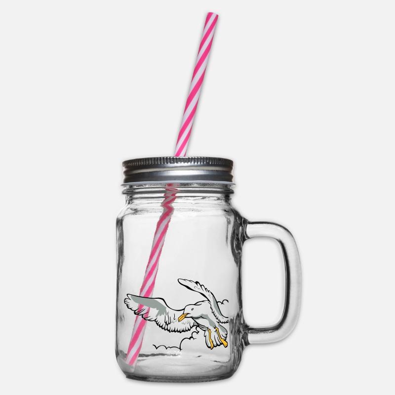 Möwe - Henkelglas mit Schraubdeckel - Klar