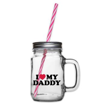 i_love_my_daddy - Glass jar with handle and screw cap - clear - Right