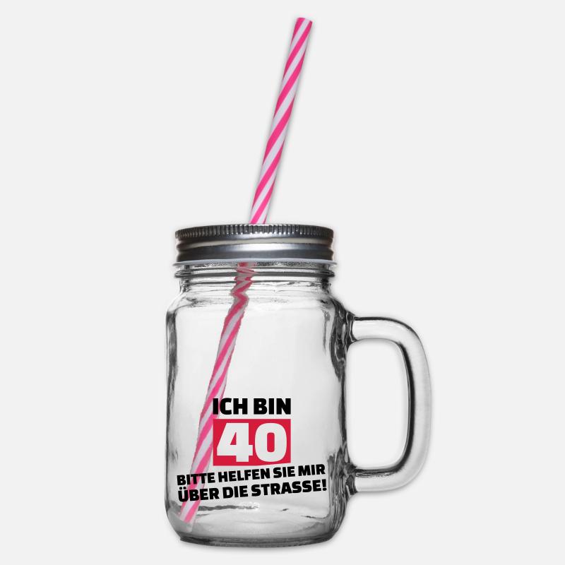 40. Geburtstag - Henkelglas mit Schraubdeckel - Klar