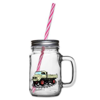Unimog - Oldtimer - Offroad - Universal motor device - Glass jar with handle and screw cap - clear - Right