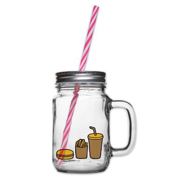 Burger Pommes Cola - Henkelglas mit Schraubdeckel - Klar - Rechts