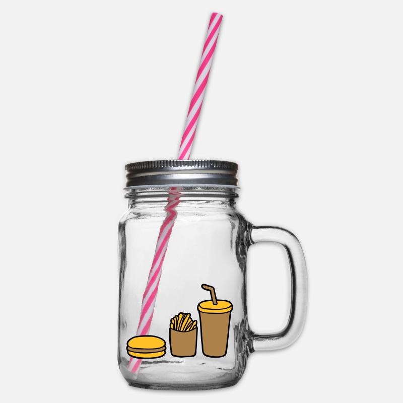 Burger Pommes Cola - Henkelglas mit Schraubdeckel - Klar