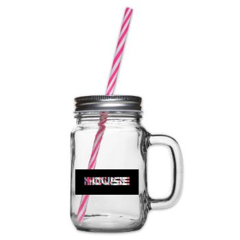 3D Effect House Logo - Glass jar with handle and screw cap - clear - Right