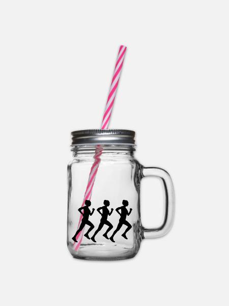 woman running - Henkelglas mit Schraubdeckel - Klar