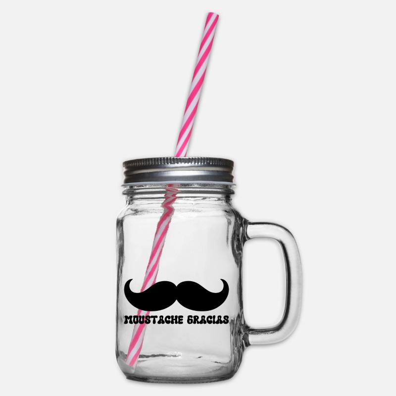 moustache gracias - Bocal à boisson - transparent