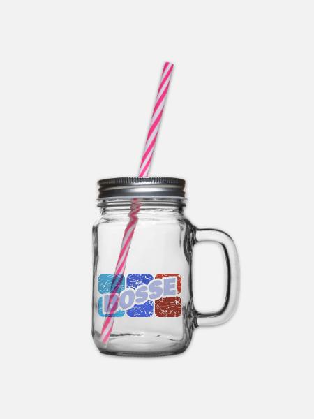Geschenk für Bosse - Henkelglas mit Schraubdeckel - Klar