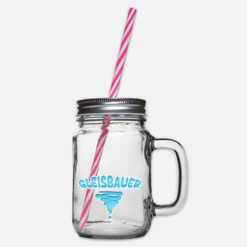 Beruf Gleisbauer - Henkelglas mit Schraubdeckel - Klar