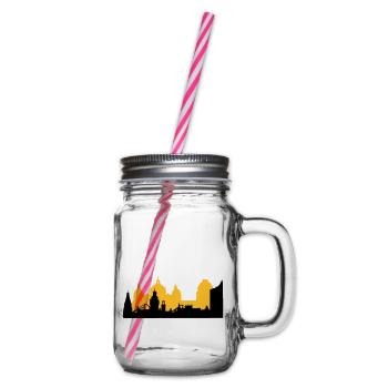 Leipzig Skyline - Henkelglas mit Schraubdeckel - Klar - Rechts