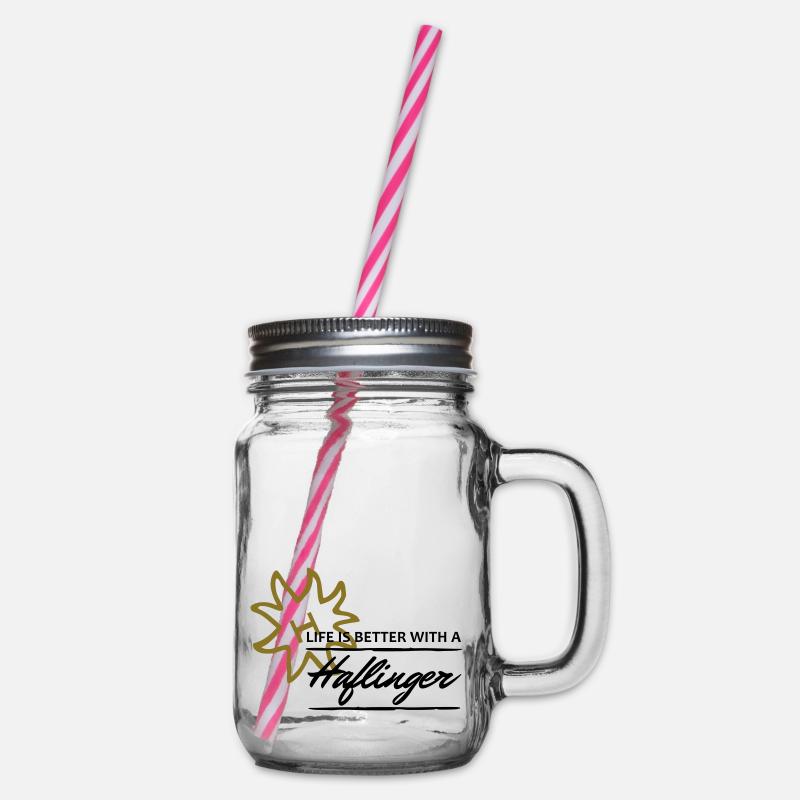 Haflinger - better life - Henkelglas mit Schraubdeckel - Klar