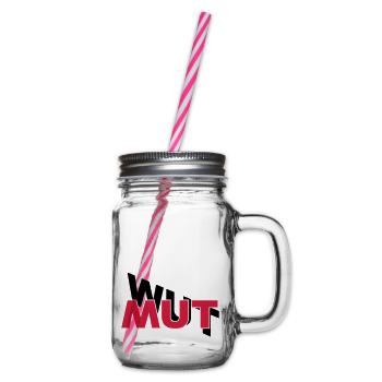 Mut hilft gegen Wut - Henkelglas mit Schraubdeckel - Klar - Rechts