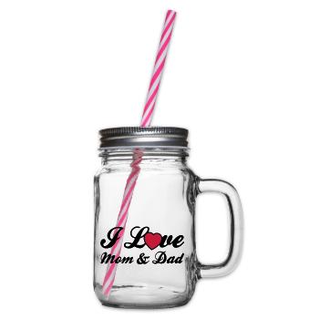 i_love_mom_dad_r2 - Bocal à boisson - transparent - Droite
