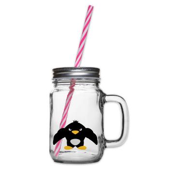 Muscle Penguin - Glass jar with handle and screw cap - clear - Right