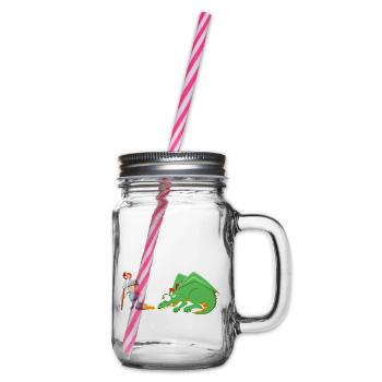 Ritter und Drache - Henkelglas mit Schraubdeckel - Klar - Rechts
