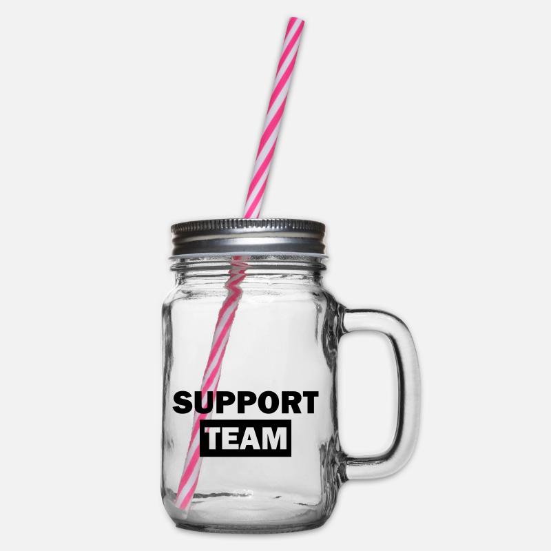 support team - Henkelglas mit Schraubdeckel - Klar