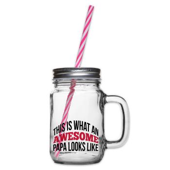 Papa - Glass jar with handle and screw cap - clear - Right