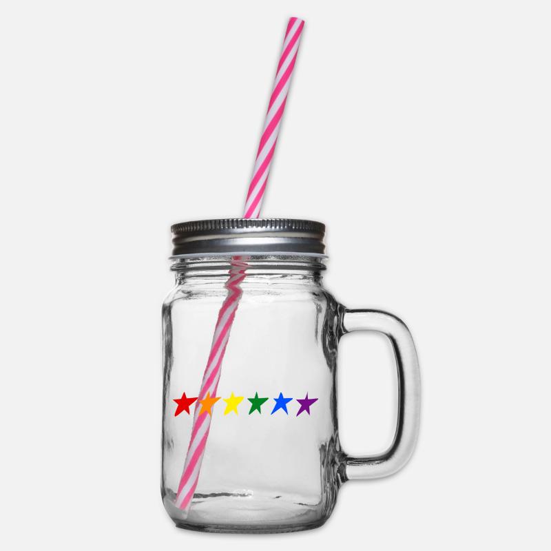 ÉTOILES AVEC DES COULEURS LGTB - Bocal à boisson - transparent