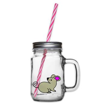Maus - Henkelglas mit Schraubdeckel - Klar - Rechts
