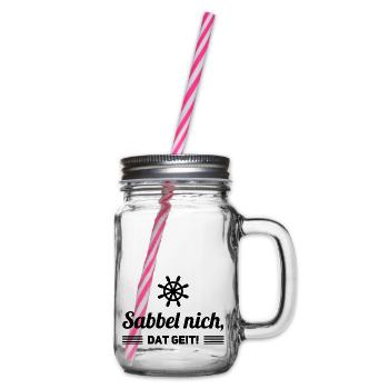 Sabbel nich dat geit Spruch Plattdeutsch - Henkelglas mit Schraubdeckel - Klar - Rechts